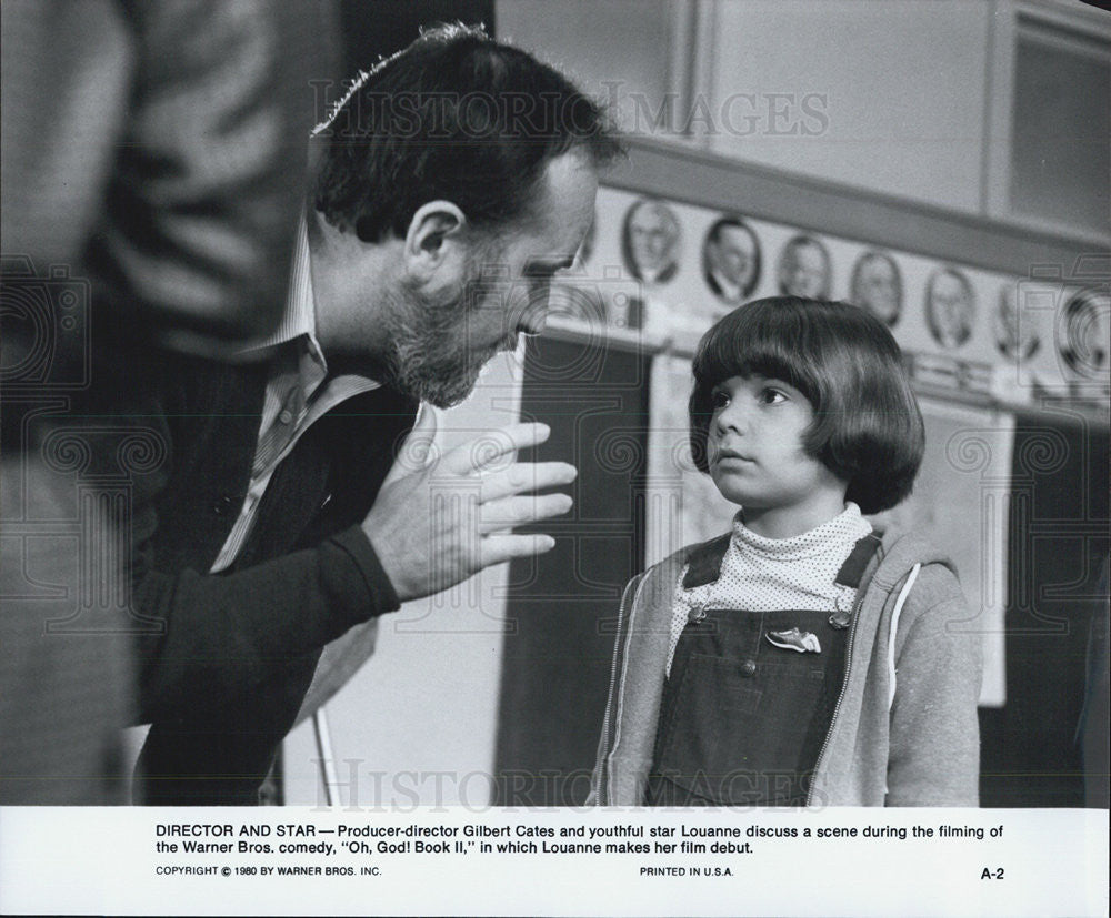 1980 Press Photo Director/producer Gilbert Cates of "Oh God! Book II" - Historic Images