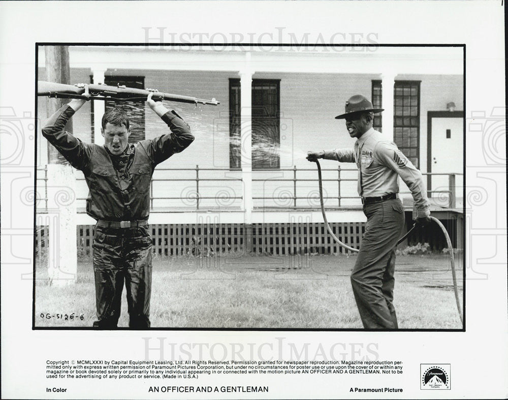 1981 Press Photo Richard Gere and Louis Gosset &quot;An Officer and a Gentleman&quot; - Historic Images