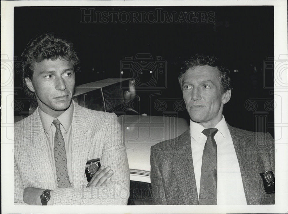 1985 Press Photo Jeff Wincott &amp; Scott Hyland in &quot;Night Heat&quot; - Historic Images