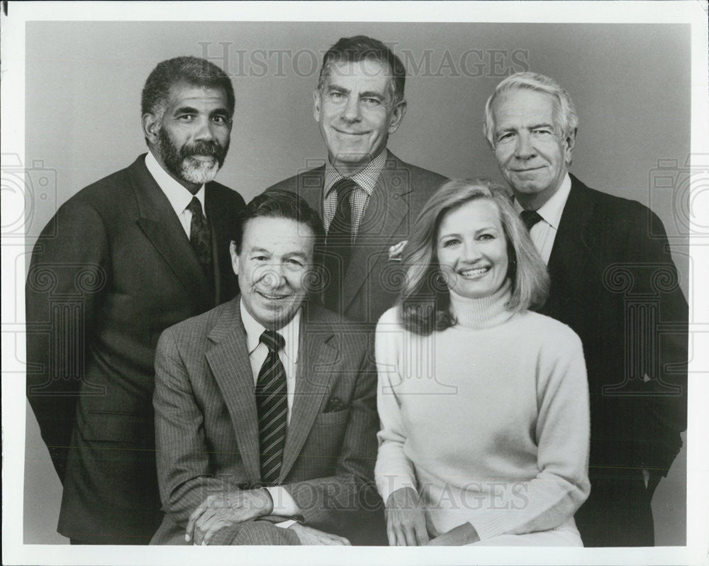 Press Photo Harry Reasoner,Diane Sawyer,Mike Wallace,Ed Bradley of &quot;60 Minutes&quot; - Historic Images