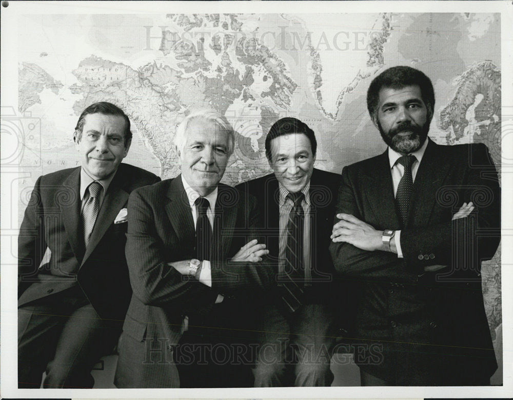 1981 Press Photo Morley Safer Harry Reasoner Mike Wallace Ed Bradley 60 Minutes - Historic Images