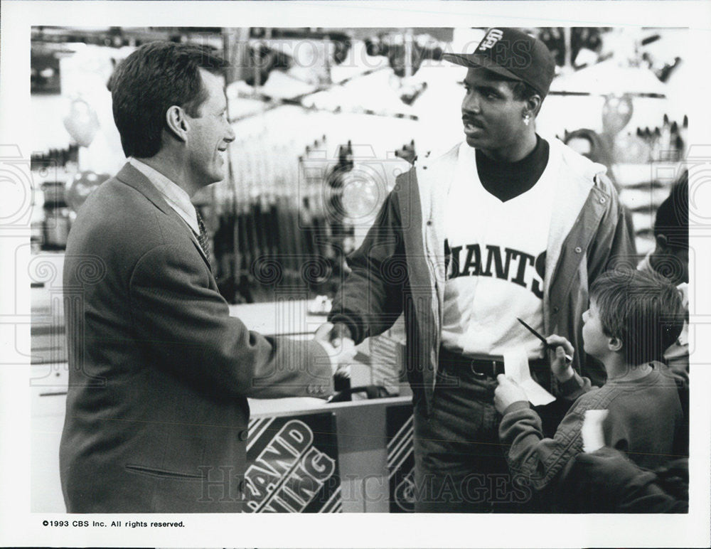 1993 Press Photo James Wood, Barry Bonds, Jane&#39;s House - Historic Images