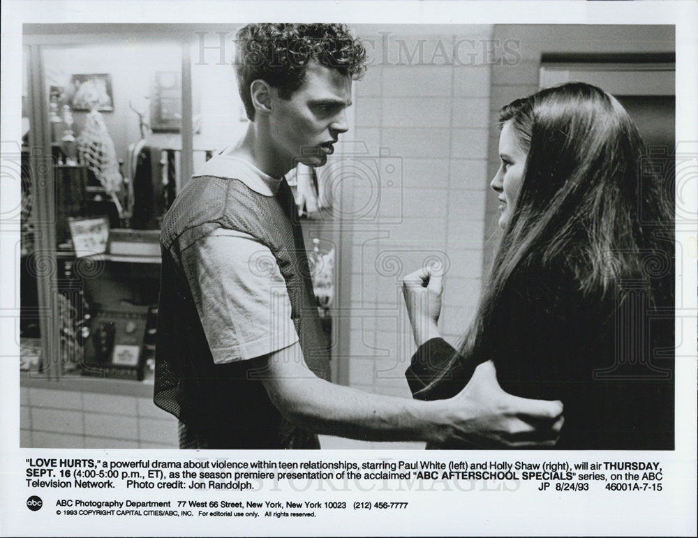 1993 Press Photo Paul White Actor Holly Shaw Actress Love Hurts Teenage Drama - Historic Images