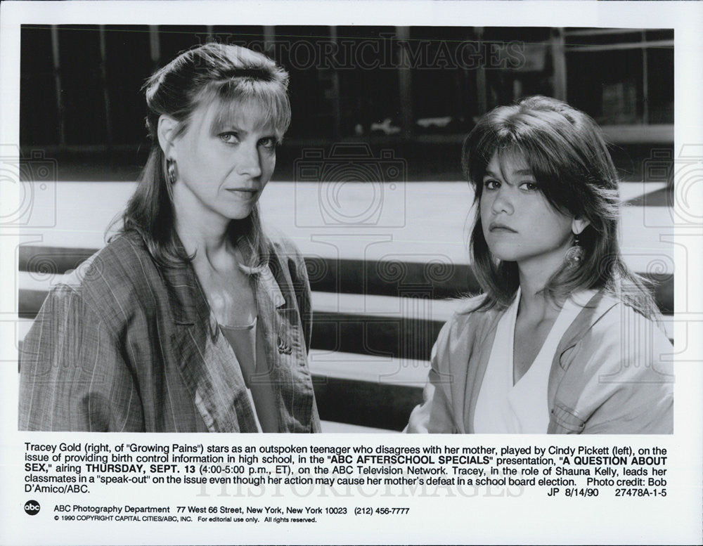 1990 Press Photo Tracey Gold, Cindy Pickett, ABC Afternoon Specials - Historic Images