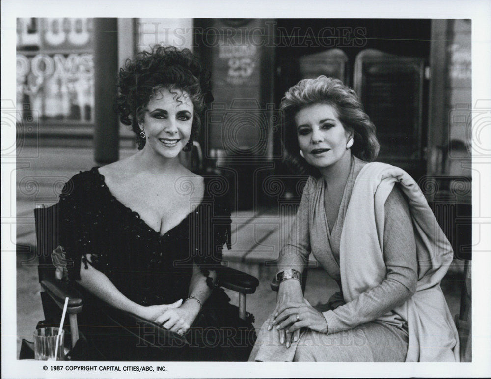 1987 Press Photo Barbara Walters, Elizabeth Taylor - Historic Images