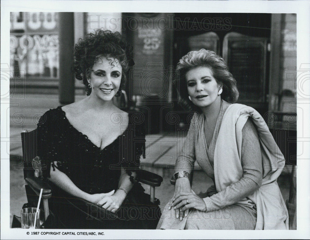 1987 Press Photo Barbara Walters, Elizabeth Taylor - Historic Images