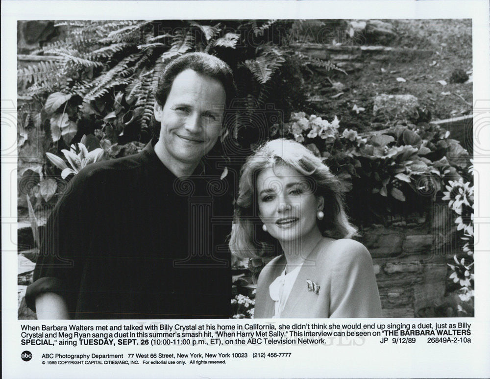 1989 Press Photo Barbara Walters Billy Crystal When Harry Met Sally ABC - Historic Images