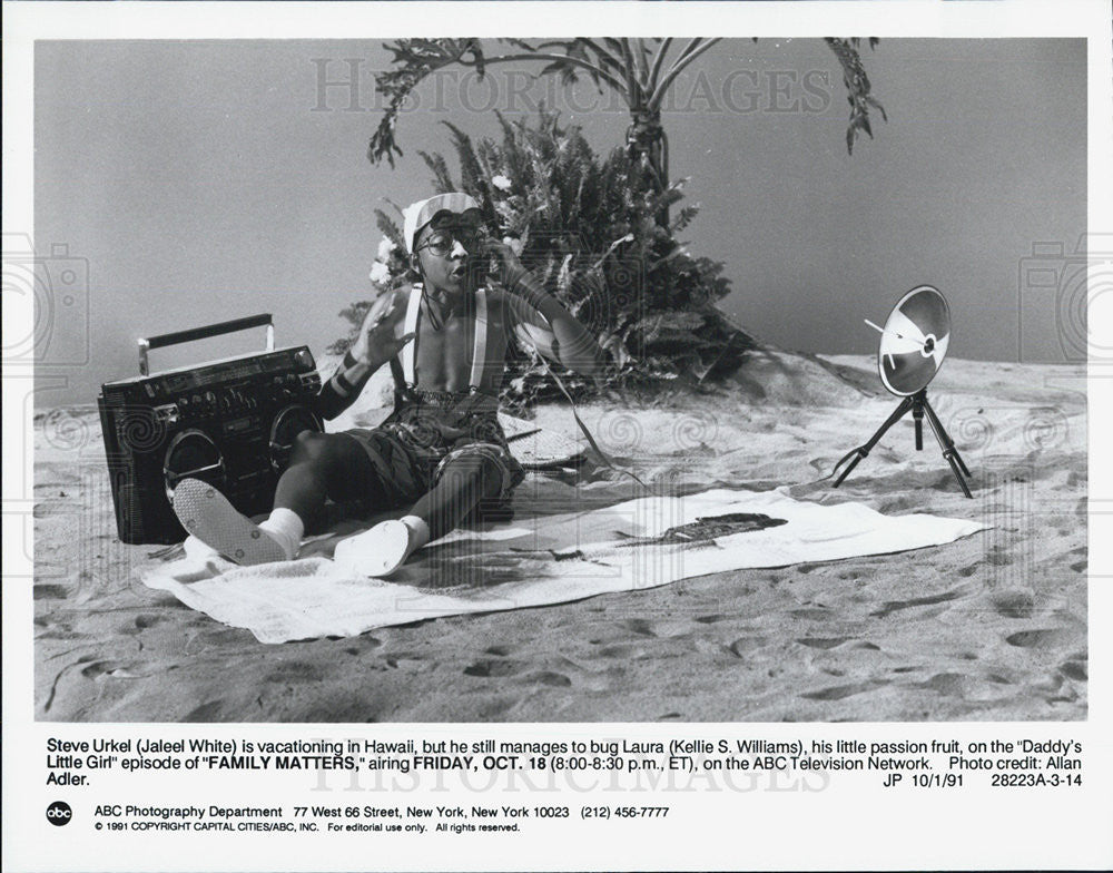 1991 Press Photo Jaleel White of &quot;Family Matters&quot; - Historic Images