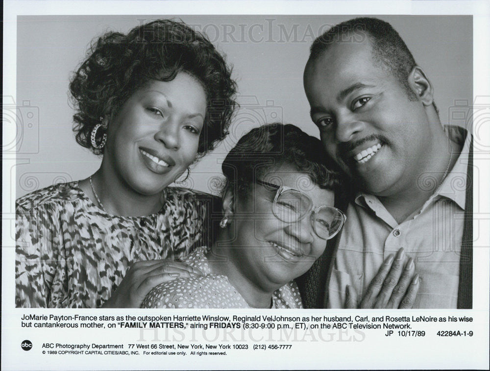 1989 Press Photo JoMarie Payton-France in &quot;Family Matters&quot; - Historic Images