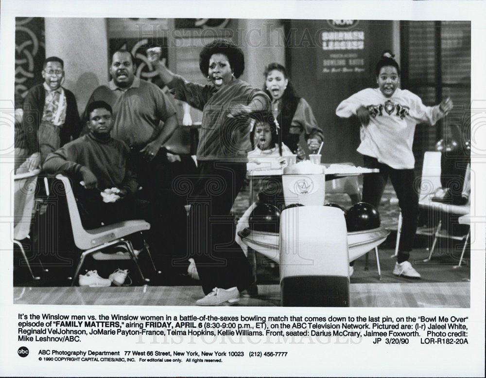 1990 Press Photo Cast of &quot;Family Matters&quot; - Historic Images