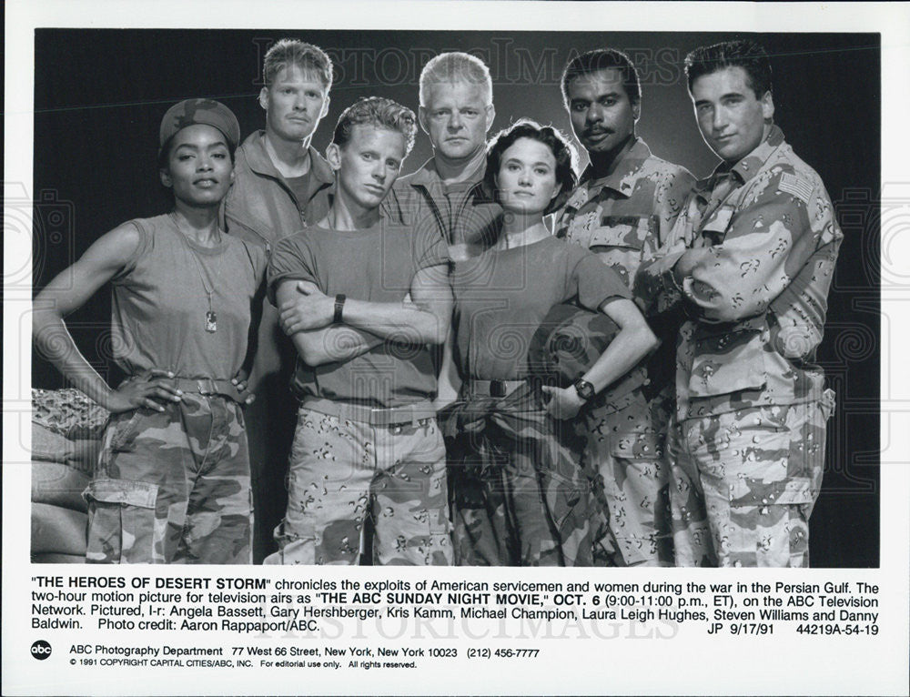 1991 Press Photo Steven Williams, Kris Kamm, and Angela Bassett in The Heroes Of - Historic Images