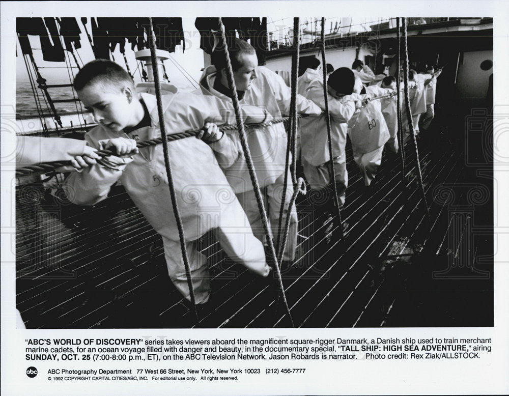 1992 Press Photo ABC&#39;s World of Discovery Tall Ship: High Seas Adventures&quot; - Historic Images