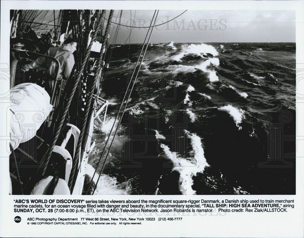 1992 Press Photo ABC&#39;s World of Discovery Tall Ship: High Seas Adventures&quot; - Historic Images