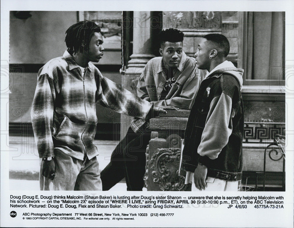 1993 Press Photo of Doug E. Doug and Shaun Baker of TV series &quot;Where I Live&quot; - Historic Images