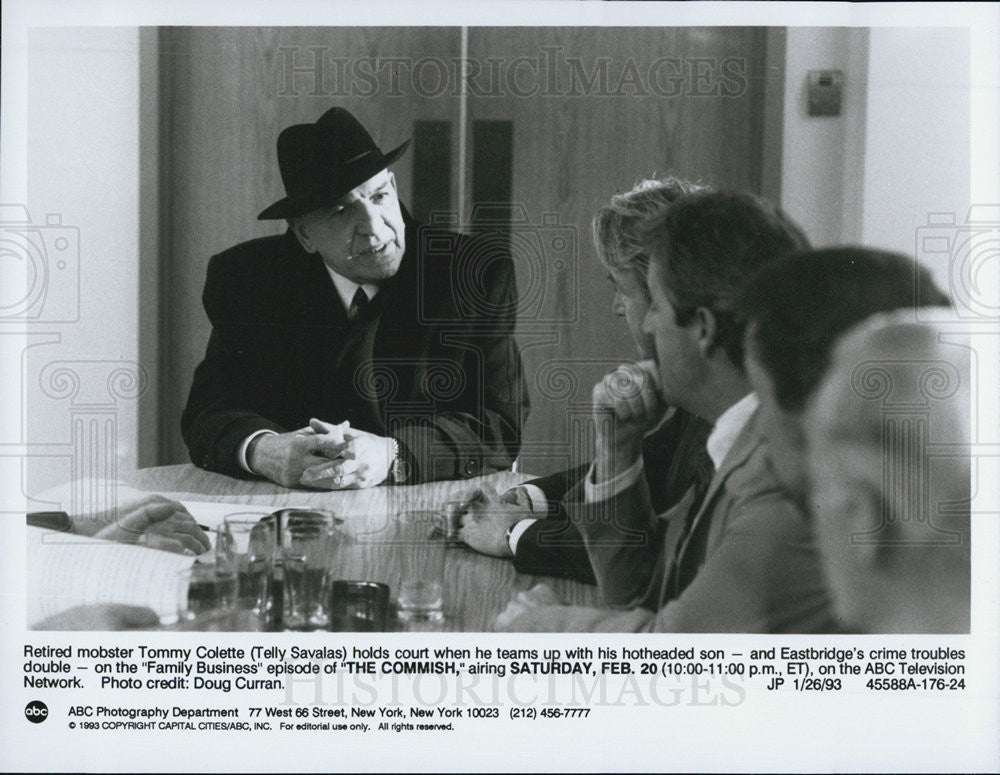 1993 Press Photo Telly Savalas in &quot;Family Business&quot; episode of &quot;The Commish&quot; - Historic Images