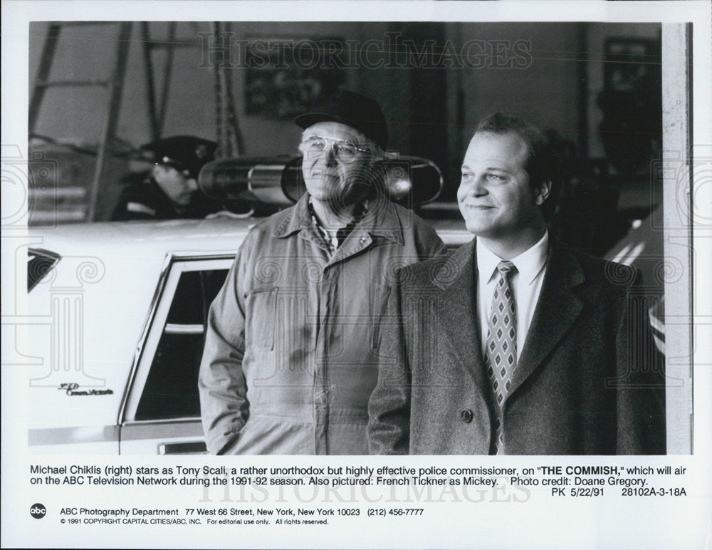 1991 Press Photo Michael Chiklis &amp;French Tickner on &quot;The Commish&quot; - Historic Images