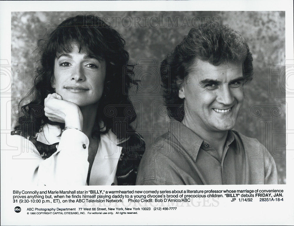 1992 Press Photo Billy Connolly And Marie Marshall Star In &quot;Billy&quot; On ABC COPY - Historic Images