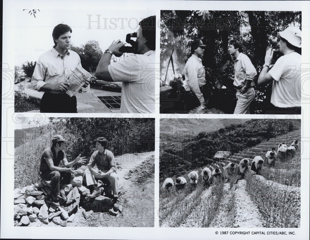 1987 Press Photo Stone Phillips Drug War 20/20 Special Tom Zepata Bolivia - Historic Images