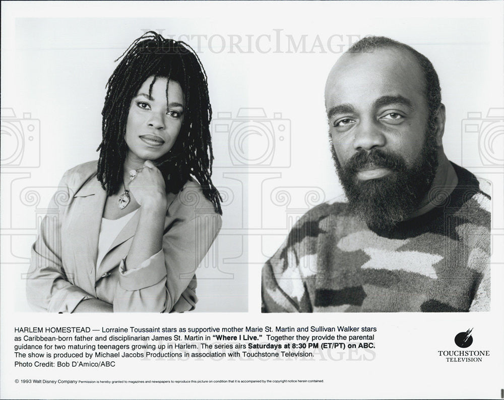 1993 Press Photo Lorraine Toussaint, Sullivan Walter, Where I Live - Historic Images