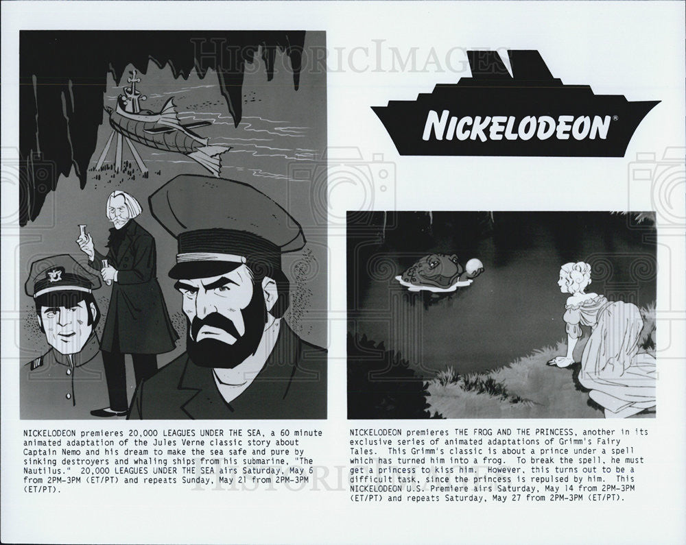 Press Photo Nickelodeon, 20,000 Leagues Under the Sea, Frog and The Princess - Historic Images