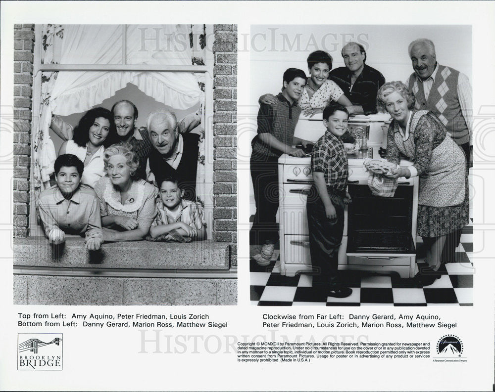 Press Photo Amy Aquino, Peter Friedman, Louis Zorich, Danny Gerard&lt; Marion Ross - Historic Images