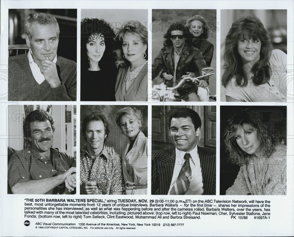 1988 Press Photo &quot;The 50th  Barbara Walters Special&quot; - Historic Images