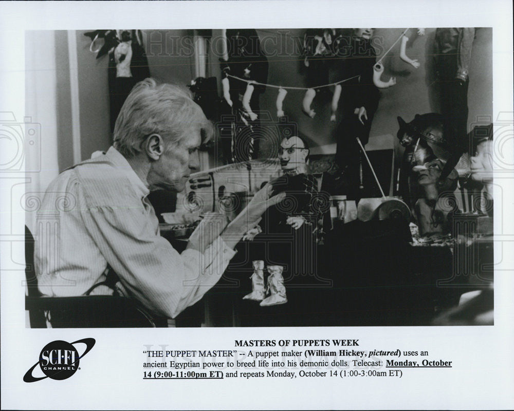 1989 Press Photo "The Puppet Master" William Hickey - Historic Images