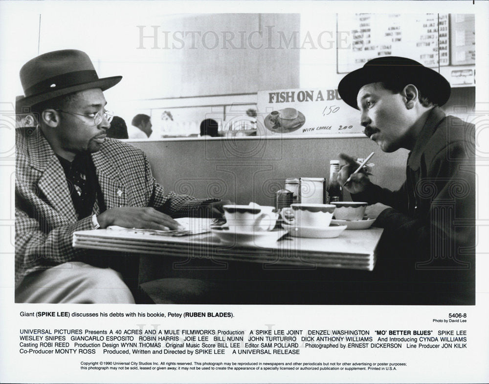 1990 Press Photo Spike Lee and Ruben Blades in &quot;Mo Better Blues&quot; - Historic Images