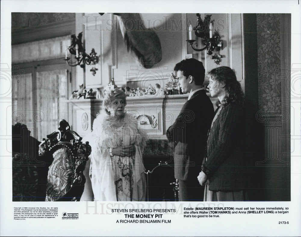 1986 Press Photo Maureen Stapleton, Tom Hanks, Shelley Long in The Money Pit - Historic Images