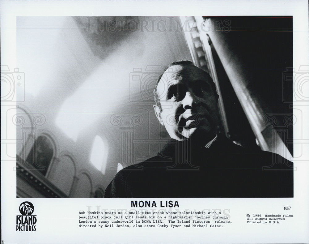1986 Press Photo Bob Hoskins Stars As Crook in Mona Lisa Dir By Neil Jordan COPY - Historic Images