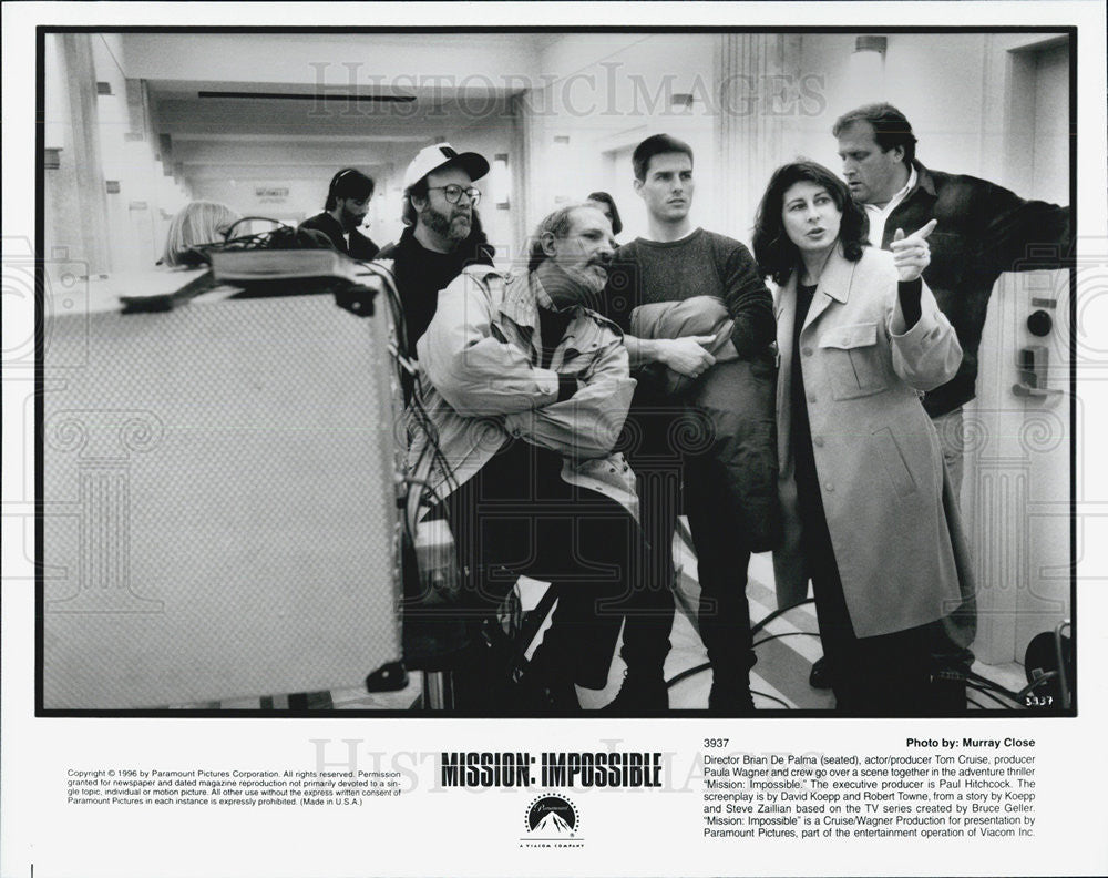 1996 Press Photo Director, Brian De Palma, Tom Cruise, producer Paula Wagner - Historic Images