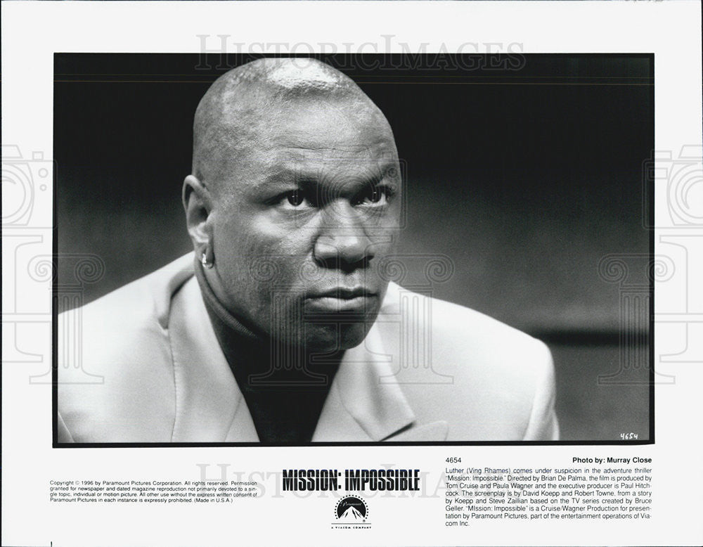 Actor Ving Rhames as Luther in 1996 Film Mission Impossible Undated Actor Ving Rhames as Luther in 1996 Film Mission Impossible Undated