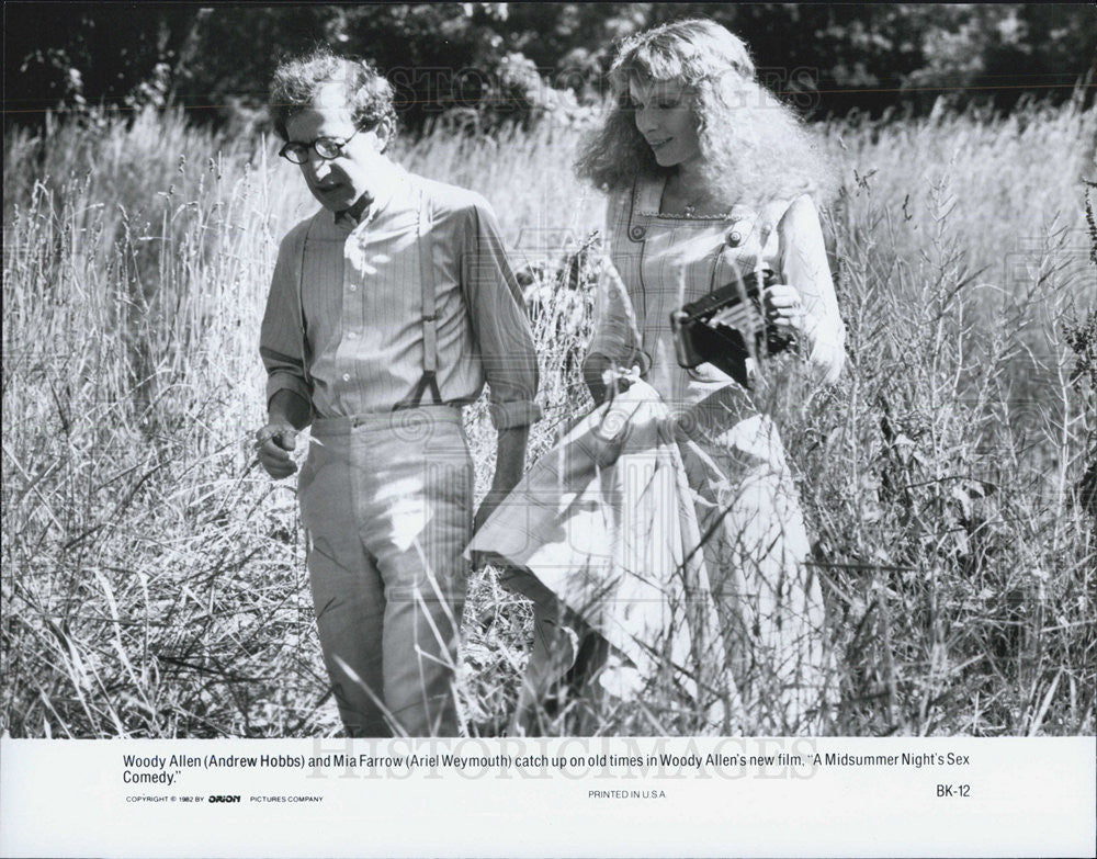 1982 Press Photo Woody Allen And Mia Farrow In A Midsummer&#39;s Night Sex Comedy - Historic Images