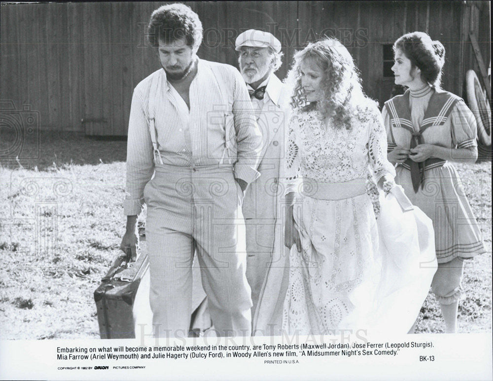 1982 Press Photo A Mid Summer&#39;s Night Sex Comedy Cast Tony Roberts Jose Ferrer - Historic Images