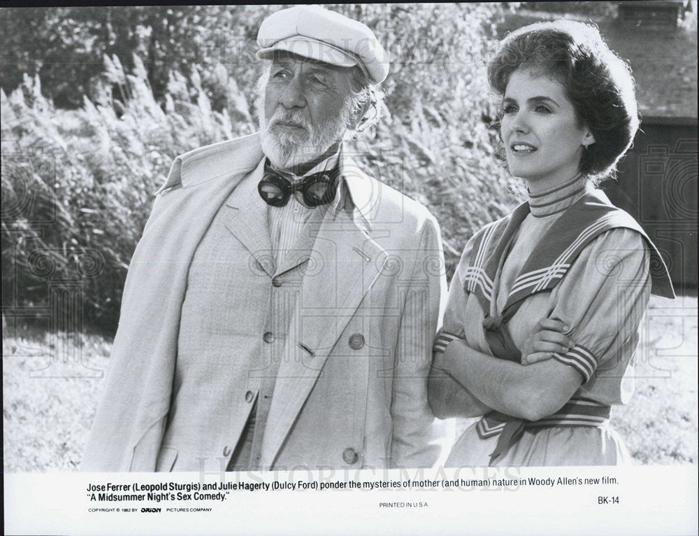 1982 Press Photo Jose Ferrer/Julie Hagerty In A Midsummer Night&#39;s Sex Comedy-CPY - Historic Images