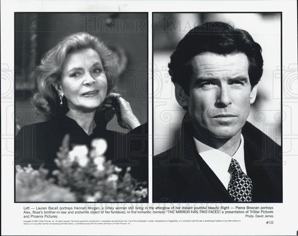 1996 Press Photo Mirror Has Two Faces Film Lauren Bacall Pierce Brosnan Scenes - Historic Images