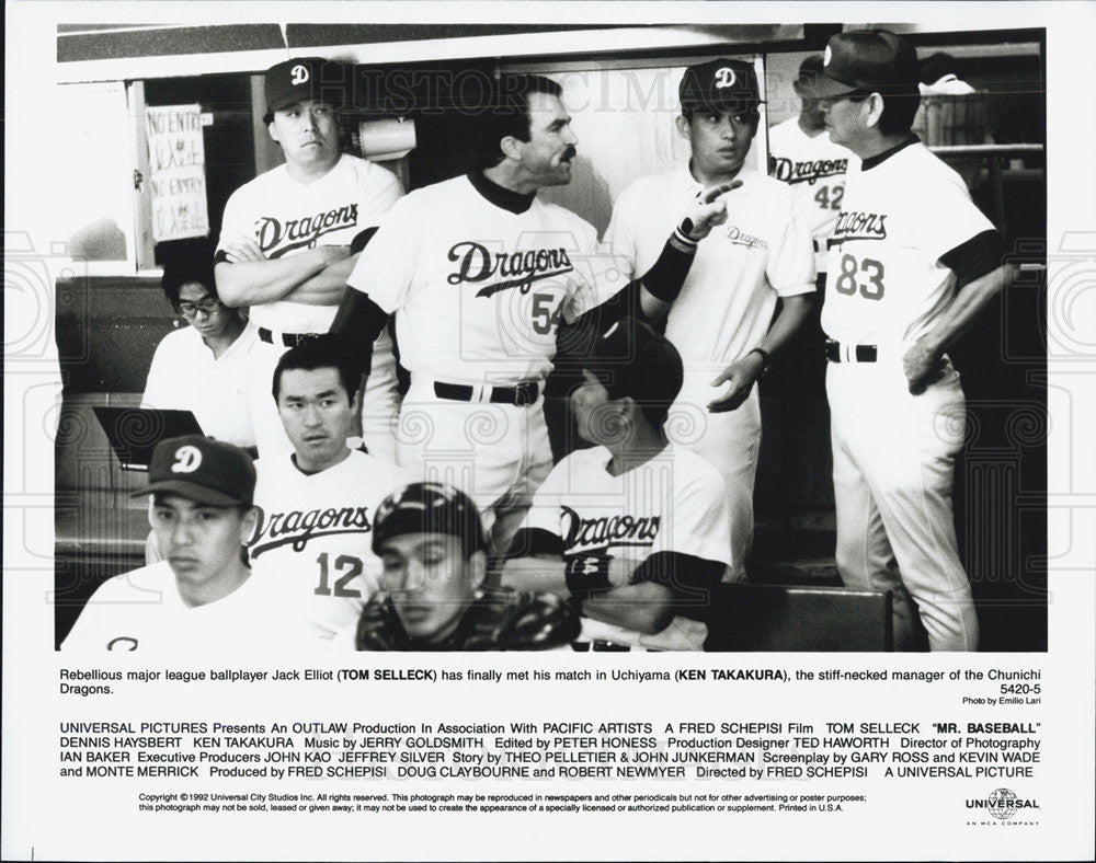 1992 Press Photo Film Mr Baseball Tom Selleck Ken Takakura - Historic Images