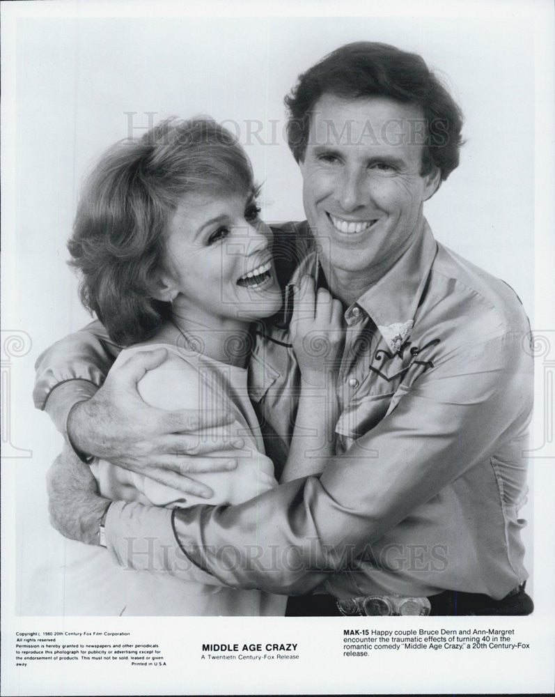 1980 Press Photo Middle Age Crazy Film Bruce Dern Ann-Margret - Historic Images