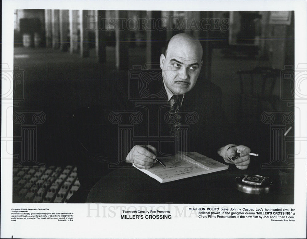 1990 Press Photo Jon Polito  stars in &quot;Millers Crossing&quot; - Historic Images