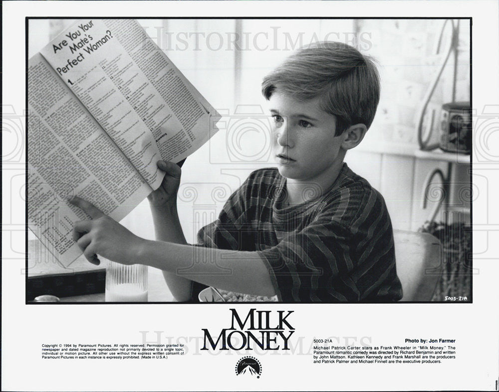 1994 Press Photo Film Milk Money Michael Patrick Carter - Historic Images