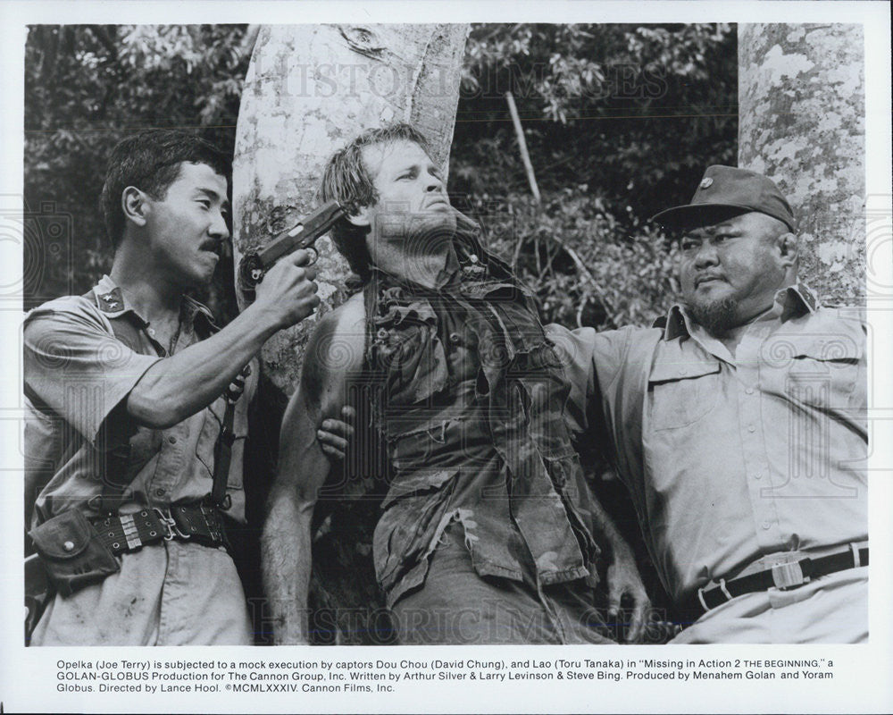 1984 Press Photo Joe Terry, David Chung and Toru Tanaka in Missing in Action 2 - Historic Images