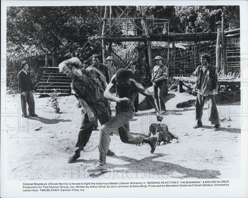 1984 Press Photo Chuck Norris &amp; Steven Williams star in Missing in Action 2 - Historic Images