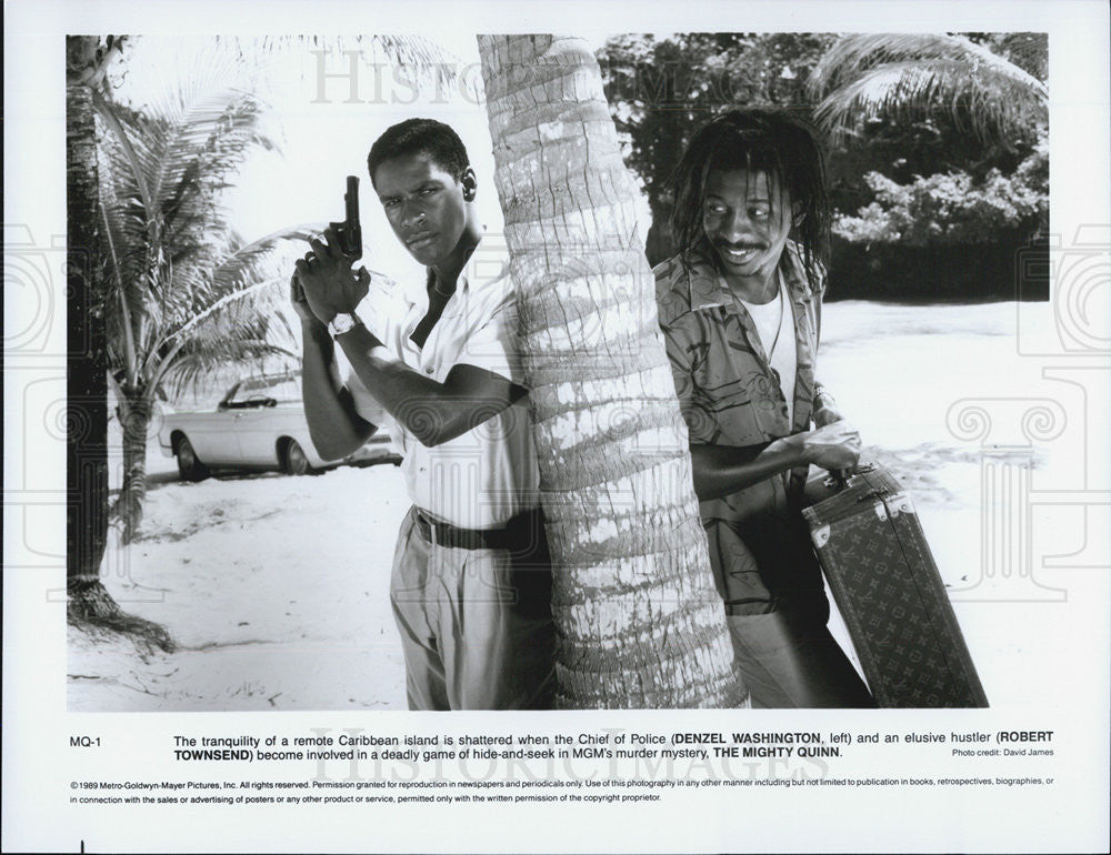 1989 Press Photo The Mighty Quinn Film Denzel Washington Robert Townsend Scene - Historic Images