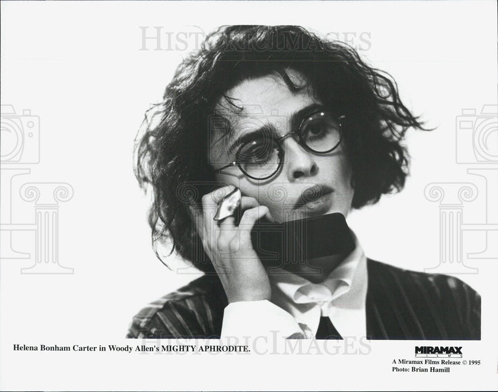 1995 Press Photo Woody Allen Film Mighty Aphrodite Helena Bonham Carter - Historic Images