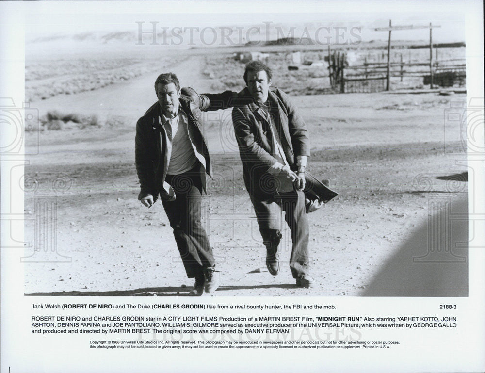 1988 Press Photo Robert De Niro Charles Grodin MIDNIGHT RUN - Historic Images