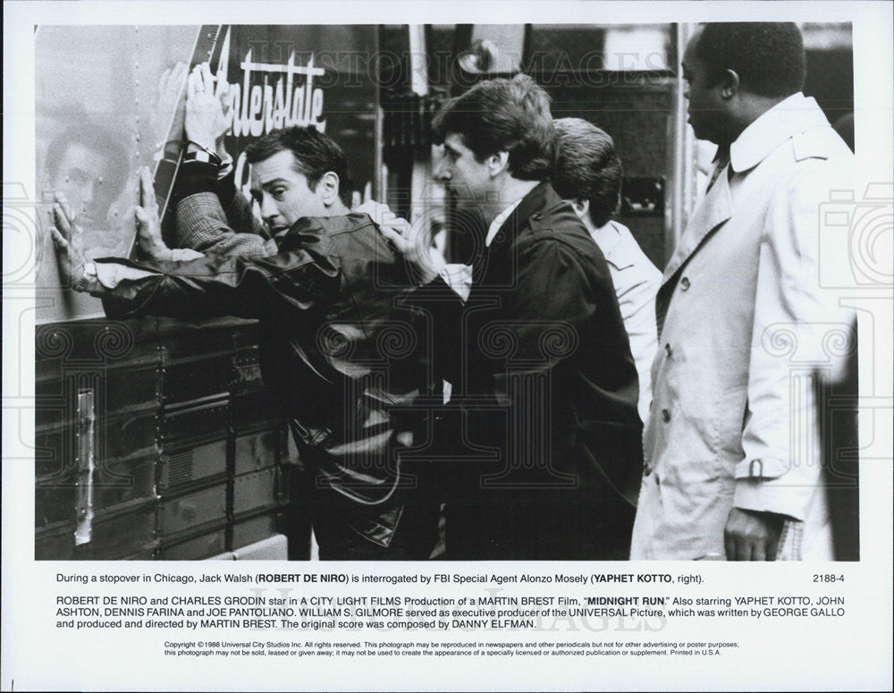 1988 Press Photo Robert De Niro Yaphet Kotto MIDNIGHT RUN - Historic Images