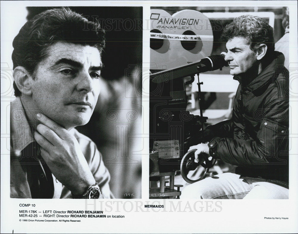 1990 Press Photo Director Richard Benjamin on location at Mermaids set - Historic Images