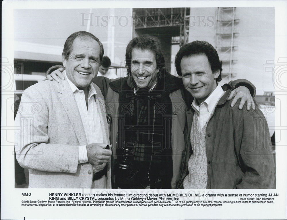 1988 Press Photo Film Memories of Me Henry Winkler Billy Crystal Alan King - Historic Images