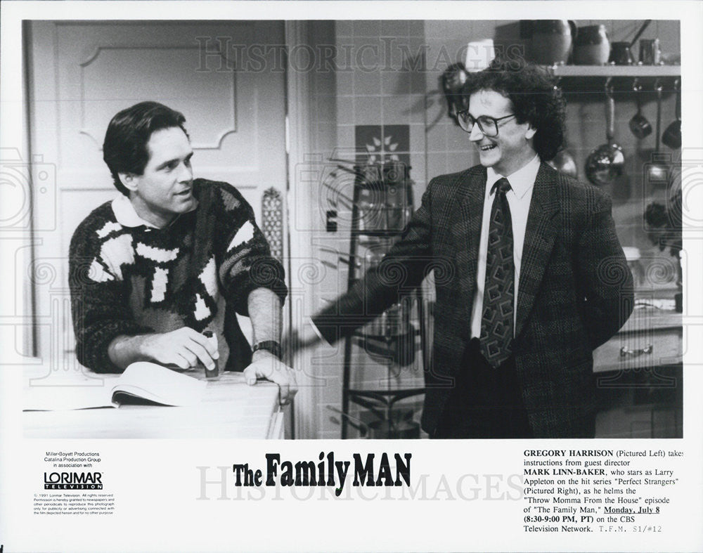 1991 Press Photo Gregory Harrison and Mark Linn-Baker o The Family Man - Historic Images