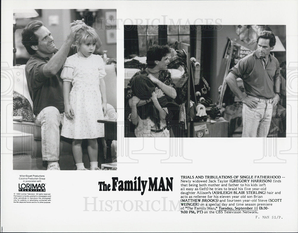 1990 Press Photo Gregory Harrison Ashleigh Blair Sterling CBS &quot;The Family Man&quot; - Historic Images